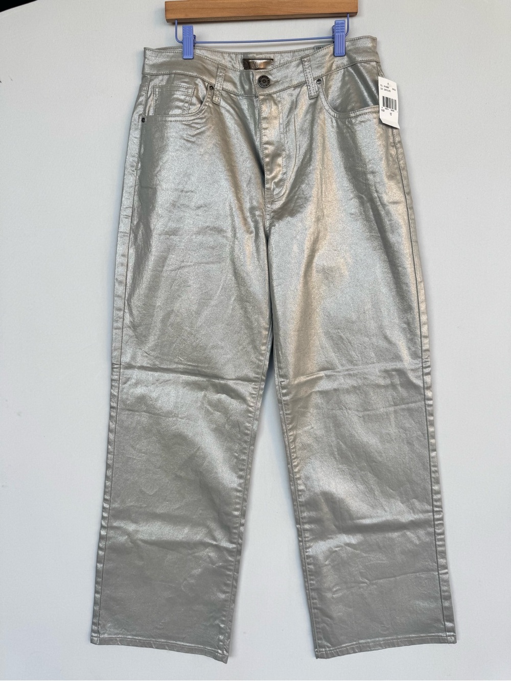 Kut from the Kloth Metallic Silver Label High-Rise Miller Wide Leg Pant - Picture 6 of 16